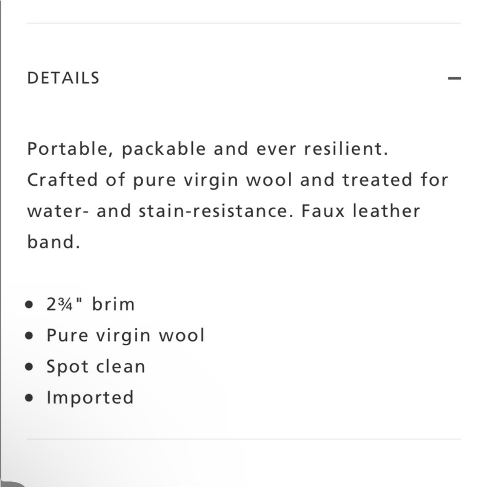 Pendleton Wool Outback Packable Hat Unisex Black … - image 3